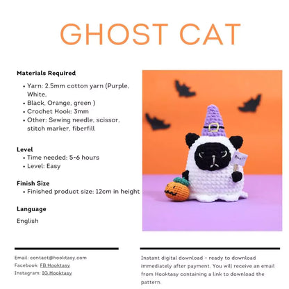 Halloween Ghost Cat Crochet Pattern