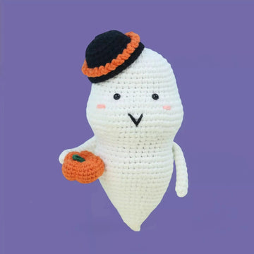 Halloween Ghost Holding Pumpkin Crochet Pattern