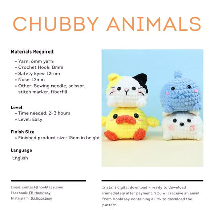 Chubby Animal Crochet Pattern