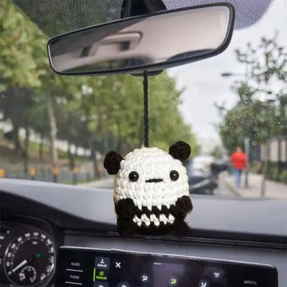 Panda Crochet Car Decoration - Hooktasy