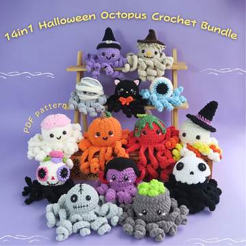 14-in-1 Halloween Octopus Crochet Pattern Bundle