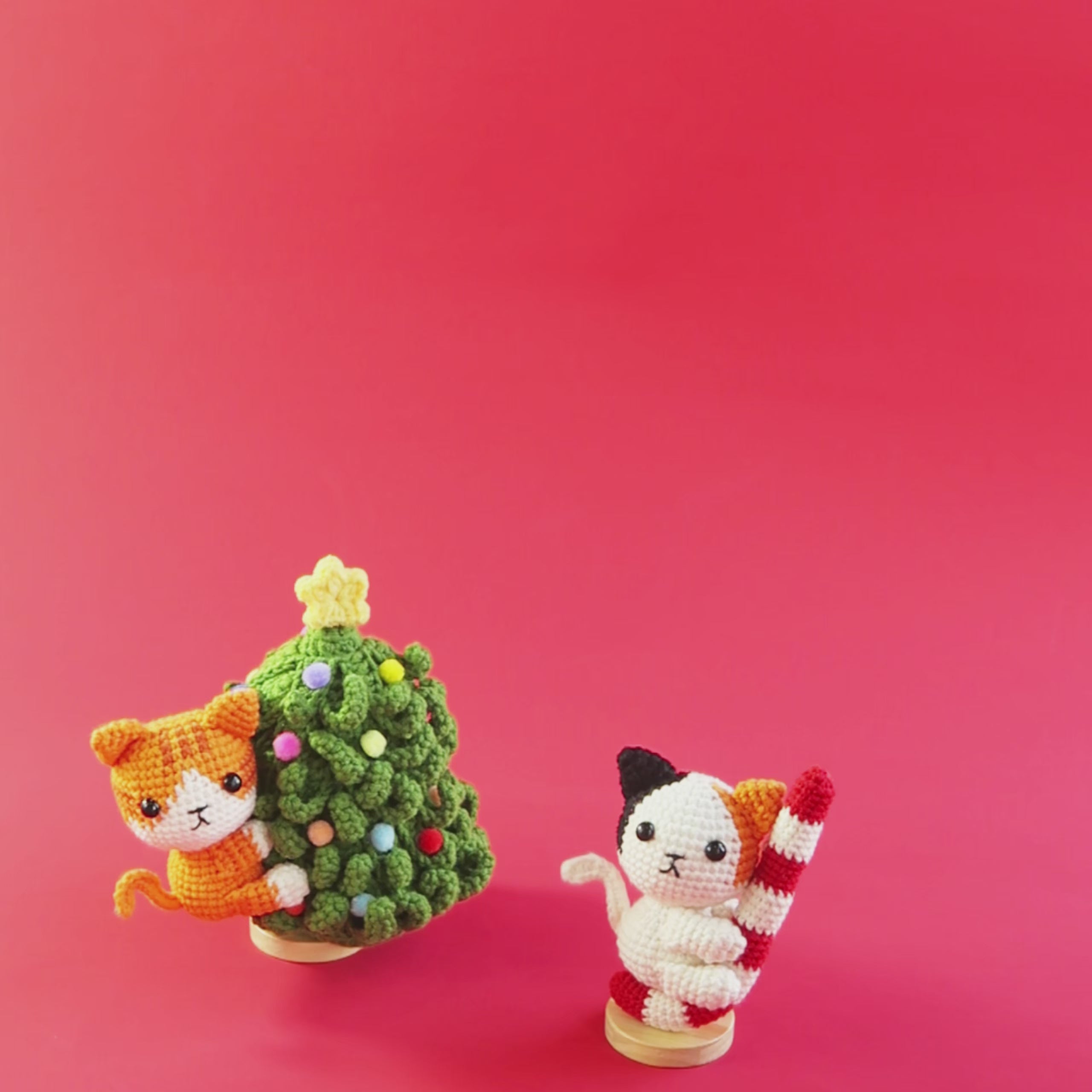 3in1 Christmas Cat Ornaments Crochet Pattern – Hooktasy