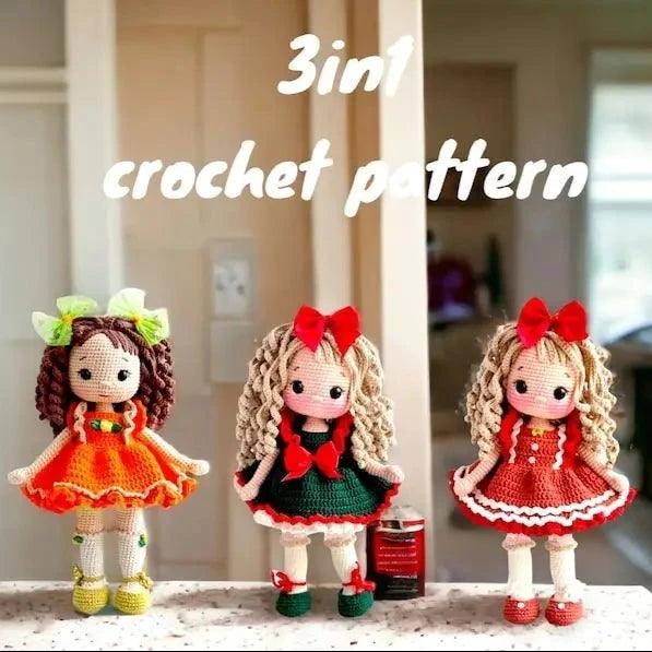 3 Pumpkin Adorable Doll Crochet