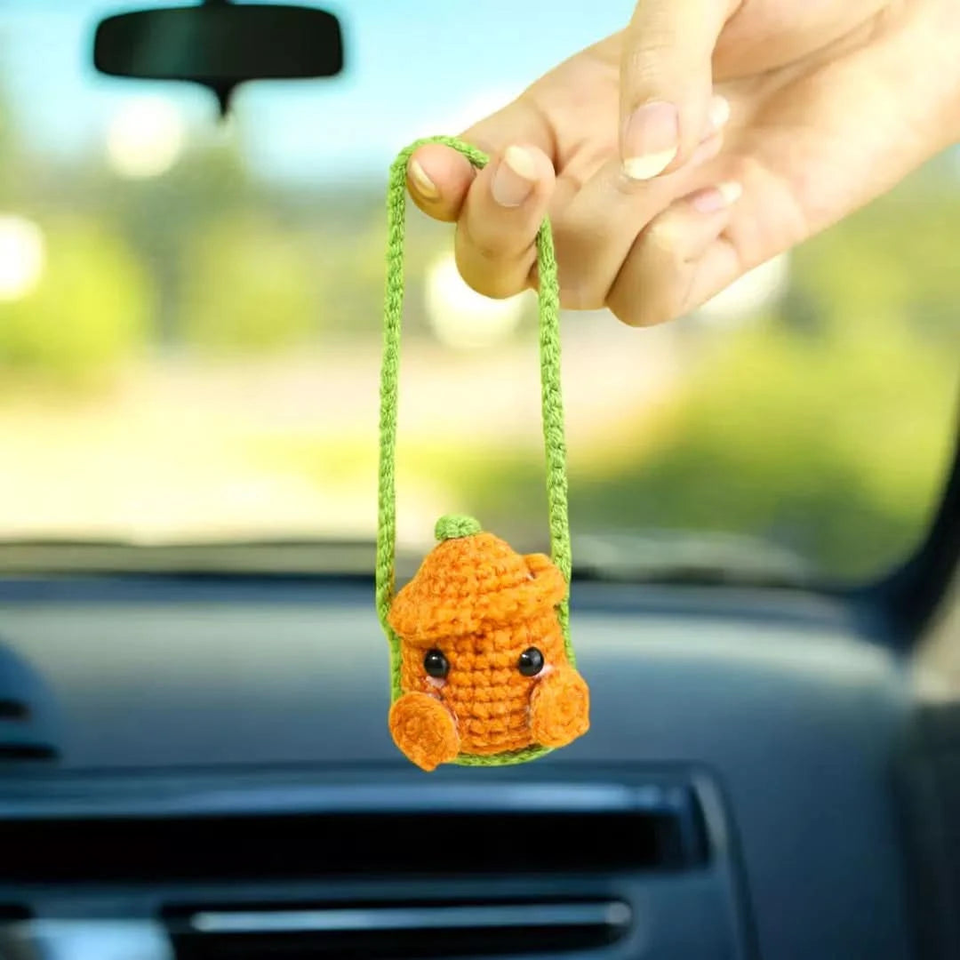 Pumpkin Dicky Car Hanging Crochet Pattern - Hooktasy