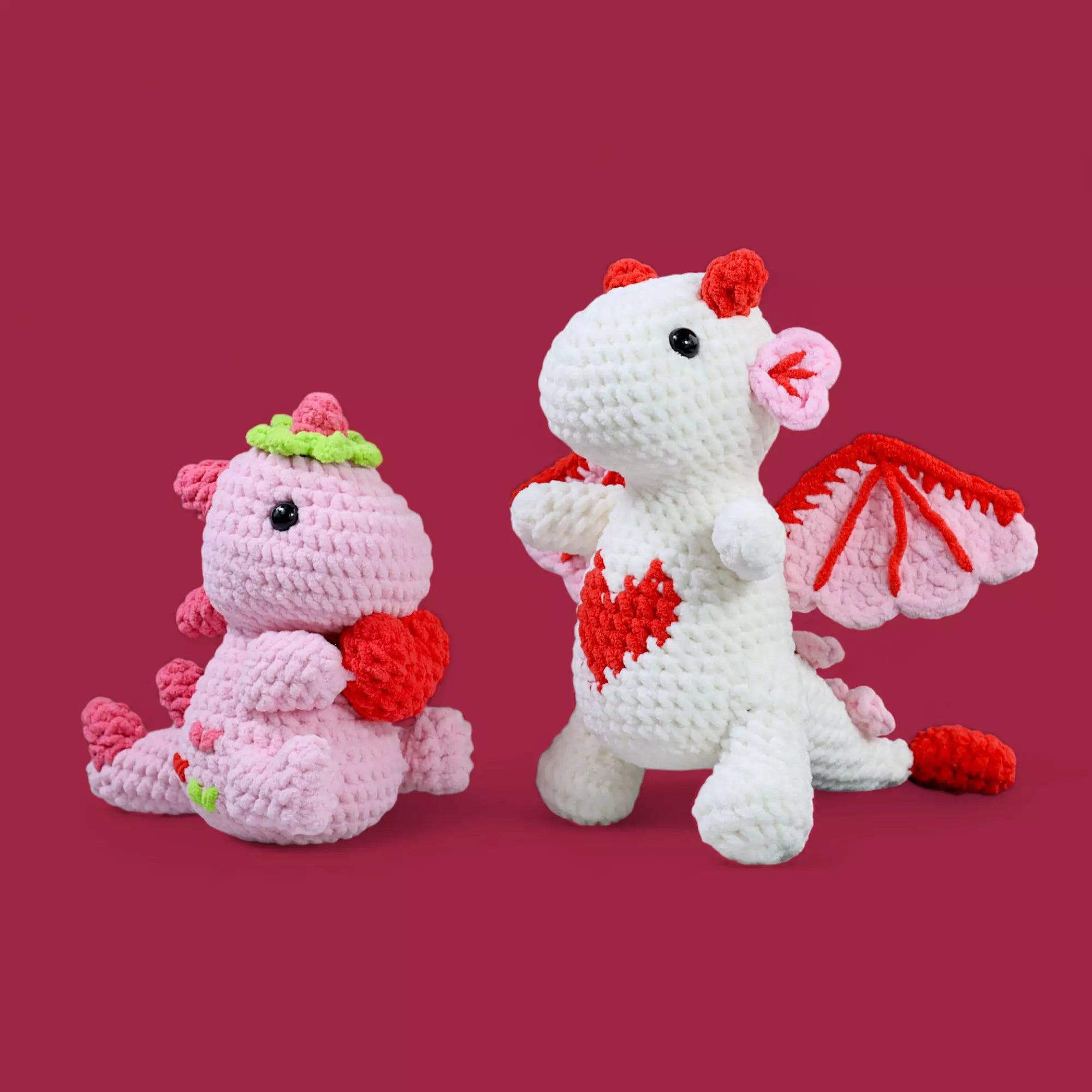 Dino Loveheart & Cupid Dragon Crochet Pattern