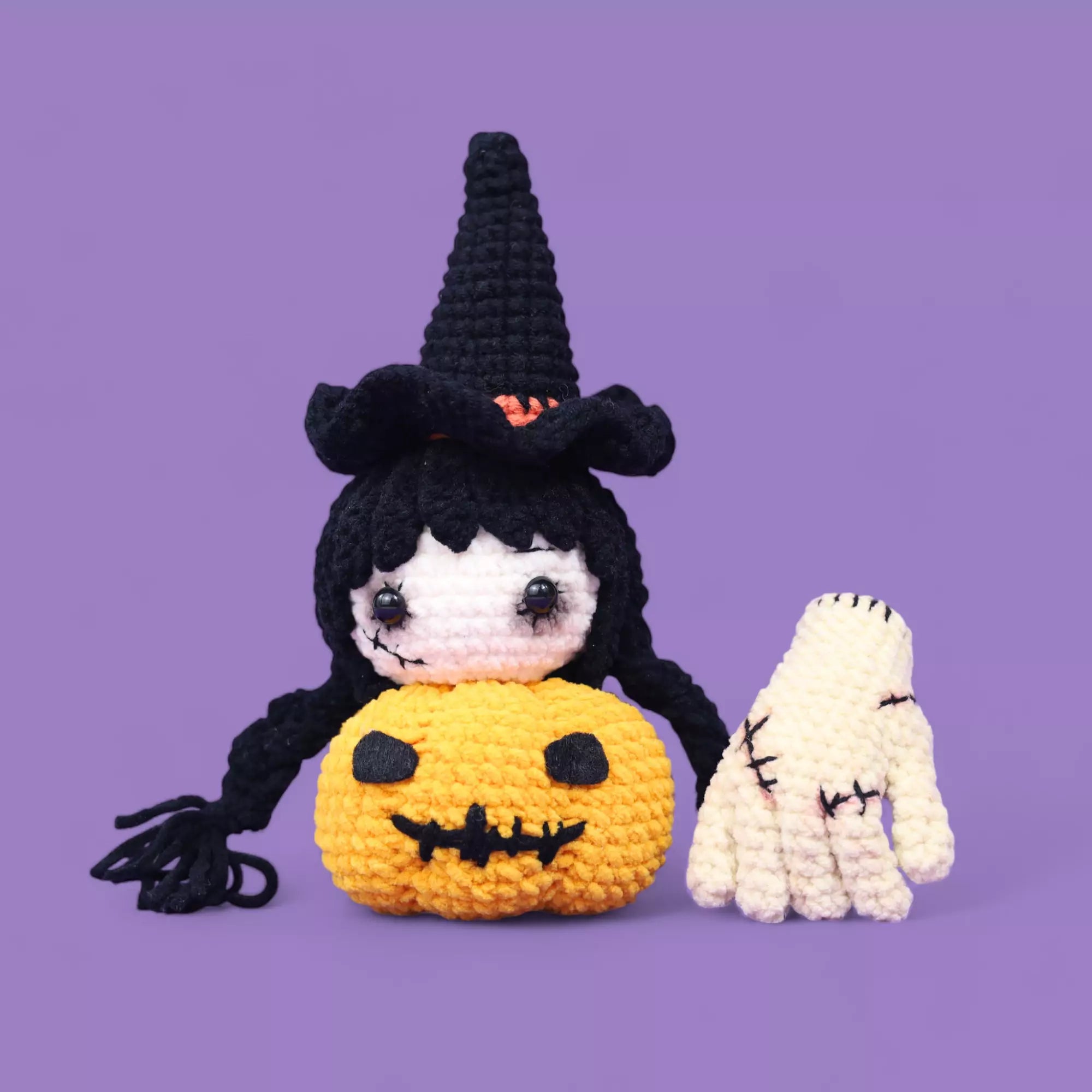 Wednesday Pumpkin Witch Halloween Crochet Pattern